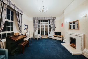 Blue lounge at Oxendon House Care Home